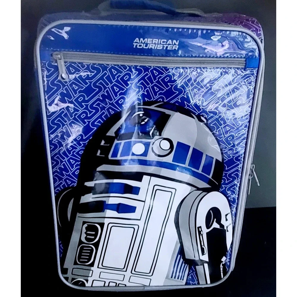 American Tourister Star Wars R2-D2 Kids Rolling Suitcase Blue Purple Carry-on